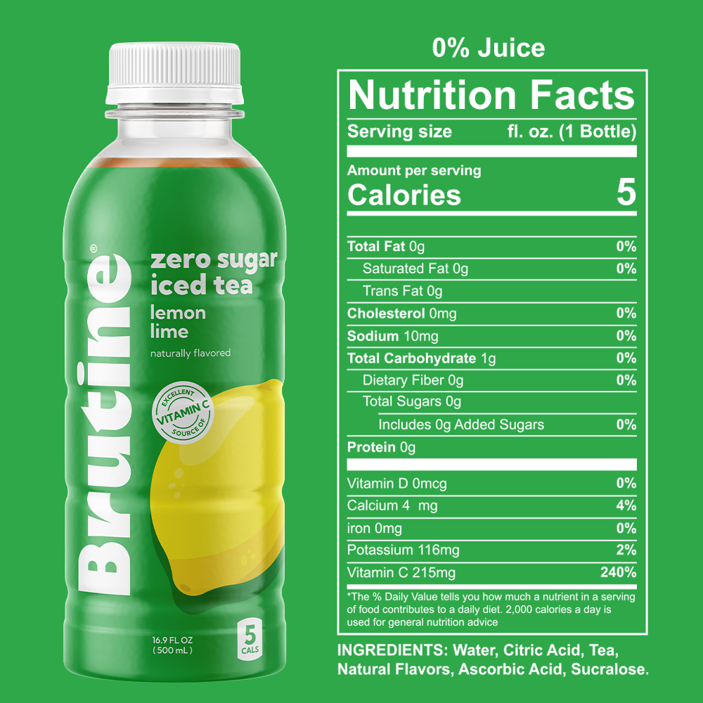 Lemon Lime Zero Sugar Iced Tea, 12 Pack