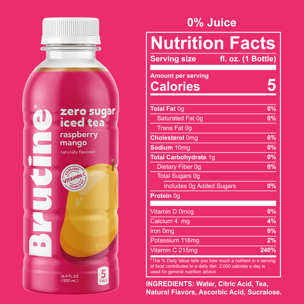 Raspberry Mango Zero Sugar Iced Tea, 12 Pack