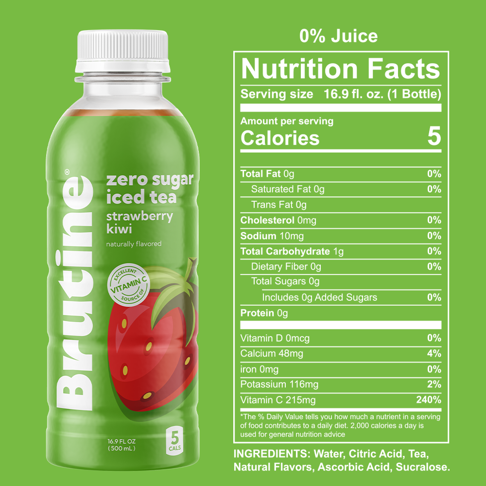 Strawberry Kiwi Zero Sugar Iced Tea, 12 Pack